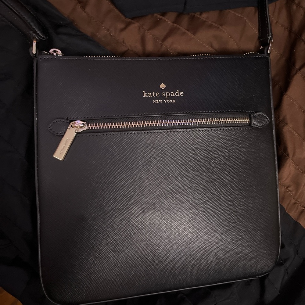 Kate Spade Black Leather Messenger Bag